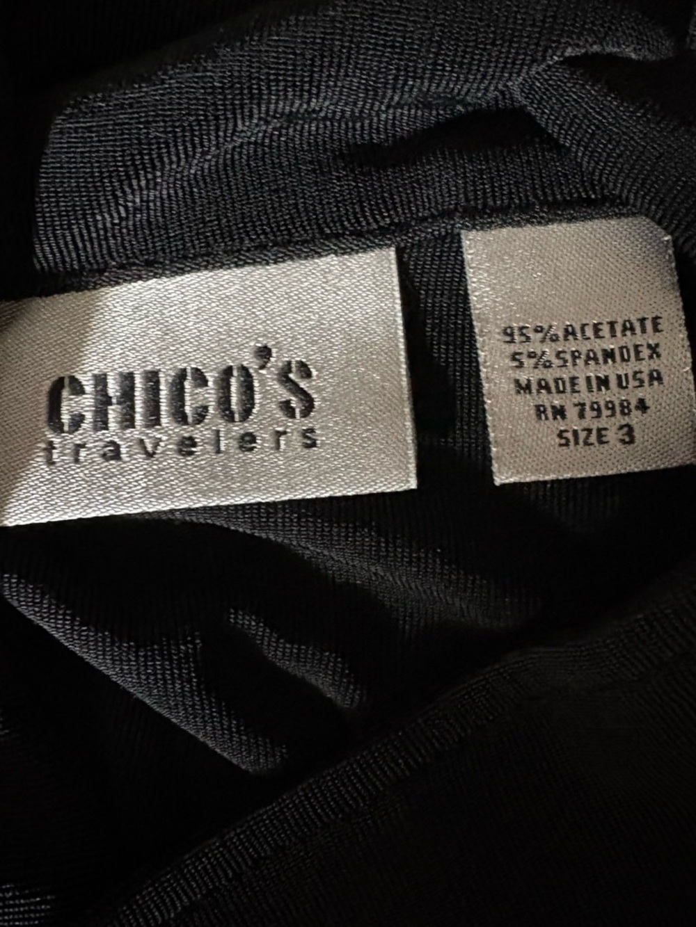 Chico's Black Sleeveless Button-Down Shirt - Picture 3 of 3